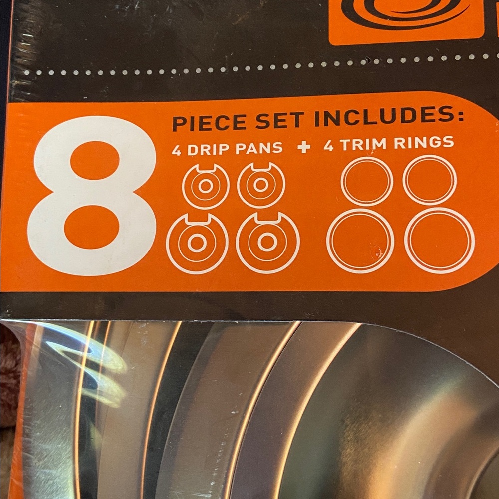 Chrome Plated Drip Pans & Trim Rings Set - Picture 5 of 7